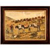 Image 1 : c. 1850 American Gold Rush Era, Oil Painting on Canvass, Two Apparent Miners