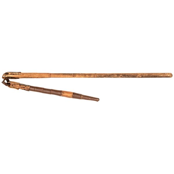 Authentic 16th Century Handcrafted Hand-Wrought Iron + Wooden Two-Part War Flail
