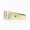 Image 5 : 14k Yellow Gold 1.37 ctw Channel Set Round & Baguette Cut Diamond Wide Band Ring