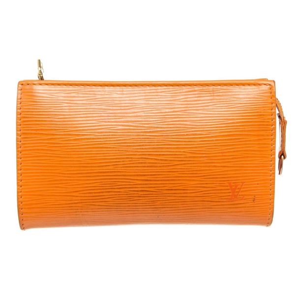 Louis Vuitton Orange Epi Leather Pouch Wallet
