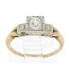 Image 1 : Antique Victorian 14k Two Tone Gold Cushion Old Mine Cut Diamonds 3 Stone Ring
