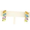 Image 1 : 14k Yellow Gold 2.00 ctw Marquise Cut Amethyst Peridot & Topaz Cuff Post Earring