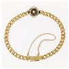 Image 3 : Vintage 14k TT Gold 0.17 ctw Diamond Solitaire Swirl Cuban Curb Chain Bracelet