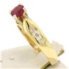 Image 5 : 14k Yellow Gold 0.77 ctw Round Ruby Solitaire Engagement Ring w/ Diamond Accents