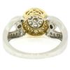 Image 6 : NEW 14k White & Yellow Gold Milgrain 0.75 ctw Pave Set Round Diamond Cluster Rin