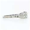 Image 5 : Antique Art Deco Platinum 0.64 ctw Transitional Cut Diamond Two Row Wave Band Ri