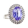 Image 2 : 4.75 ctw Tanzanite And Diamond Ring - 14KT White Gold