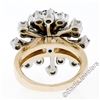 Image 6 : Vintage 14K TT Gold 3.26 ctw Round Sapphire Diamond Tiered Snowflake Cluster Rin