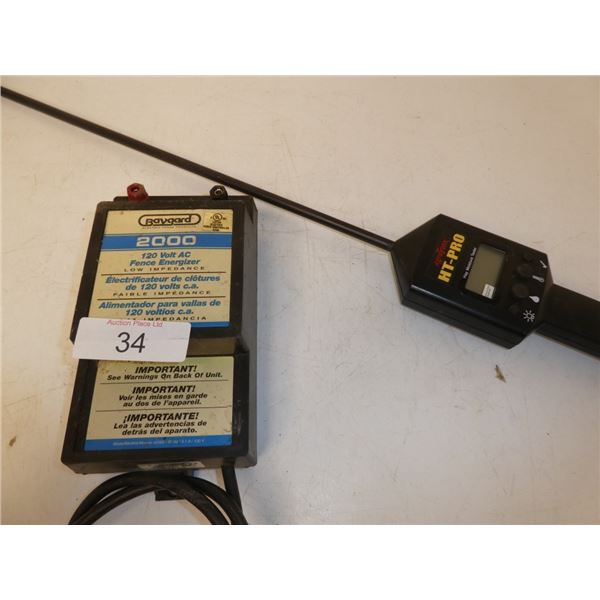 120V AC fence energizer, hay moisture tester