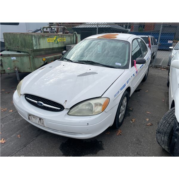 2003 FORD TAURUS LX, 4DR SEDAN, WHITE, VIN 1FAFP52U63G210543,