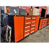 Image 2 : DIGGIT ORANGE / BLACK 10 DRAWER 2 DOOR 77"W X 20"D X 44"H WORK BENCH