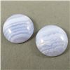 Image 1 : Set of 2 Blue Lace Agate Cabochons - Nambia