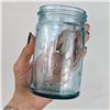 Image 6 : Set of 4 Vintage Blue Glass & Clear Mason Jars