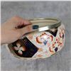 Image 3 : Antique Imari Ceramic Serving Bowl 9" with Silver Plated Utensils