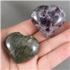 Image 1 : Labradorite Polished Heart & Amethyst Polished Heart