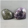 Image 2 : Labradorite Polished Heart & Amethyst Polished Heart