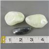 Image 2 : Set of 2 Polished Sulfur Crystals & a Dumotierite in Quartz Crystal
