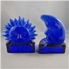 Image 1 : Cobalt Blue Sun & Moon Candle Holders