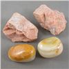 Image 2 : Set of 2 Raw Peach Moonstone & 2 Polished Green Calcite Crystals