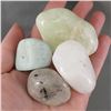 Image 1 : Set of 4 Crystals - Sulfur, Amazonite, Quartz & Black Tourmaline In Quartz