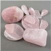 Image 1 : Lot of Frosted Tumbled Rose Quartz Crystals - Brazil