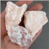 Image 1 : Set of 2 Pink Calcite Crystal & 1  Pink Tourmaline In Quartz Crystal