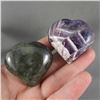 Image 1 : Set of 2 Labradorite & Amethyst Crystal Hearts