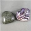 Image 2 : Set of 2 Labradorite & Amethyst Crystal Hearts