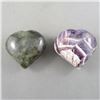 Image 3 : Set of 2 Labradorite & Amethyst Crystal Hearts