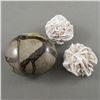 Image 2 : Set of 2 Selenite Desert Roses & a Septarian Dragonstone Polished Stone