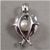 Image 1 : Sterling Silver Dolphin Cage Pendant with Akoya Pearl