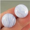 Image 3 : Set of 2 Blue Lace Agate Cabochons - Nambia