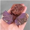 Image 1 : Set of 2 Raw Purpurite Crystals & 1 Raw Red Quartz Crystal