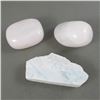 Image 2 : Set of 2 Pink Calcite Crystals & 1 Larimar Slice