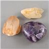 Image 2 : Set of 2 Tangerine Quartz Clusters & 1 Amethyst Heart - Brazil