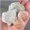 Image 1 : 2 Polished Sunstone Crystals & 2 Raw Aquamarine Crystals