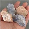 Image 1 : 2 Raw Peach Moonstone Crystals & 2 Raw Dumortierite Crystals
