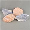 Image 2 : 2 Raw Peach Moonstone Crystals & 2 Raw Dumortierite Crystals