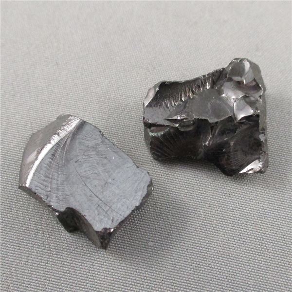 Set of 2 Raw Silver Shungite Crystals