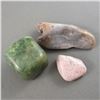 Image 2 : Lot of Green Garnet, Rhodochrosite & Agate Polished Crystals