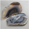 Image 2 : 2 Polished Natural Agate Slices - Brazil