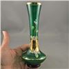 Image 2 : Vintage Green Hand Painted Vase 8" Tall