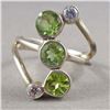 Image 1 : 925 Sterling Silver Ring - CZ "Peridot" Crystal Size 6