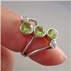 Image 3 : 925 Sterling Silver Ring - CZ "Peridot" Crystal Size 6