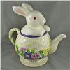Image 1 : Vintage Bunny Rabbit & Spring Flowers Tea Pot