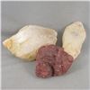 Image 1 : Set of 2 Raw Tangerine Quartz Crystals & 1 Raw Red Quartz Crystal