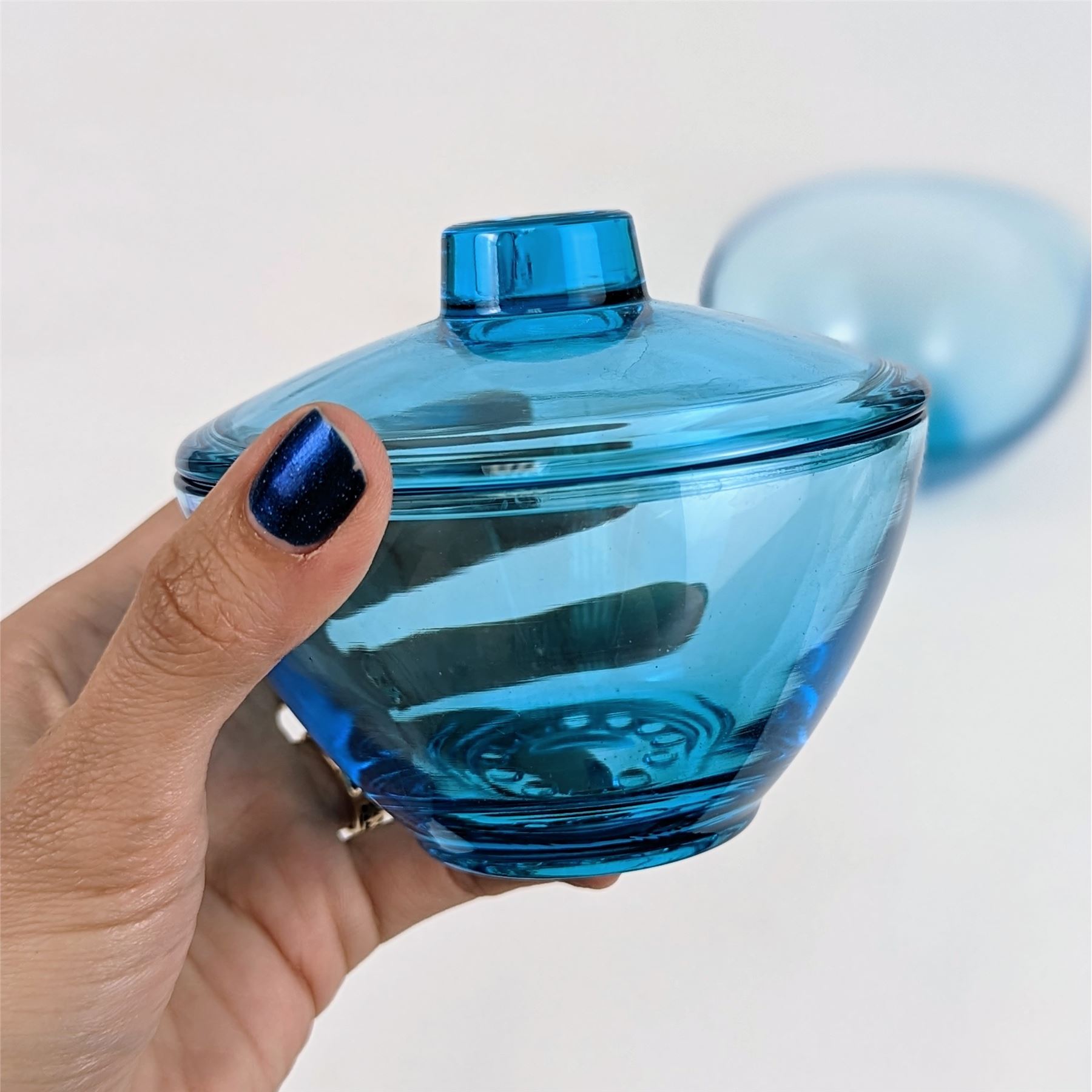 Vintage Fluorescent Manganese Glass Cream & Sugar Bowl