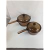 Image 3 : Set of 4 Visions Corningware Amber Glass Pots with 2 lids