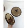 Image 4 : Set of 4 Visions Corningware Amber Glass Pots with 2 lids