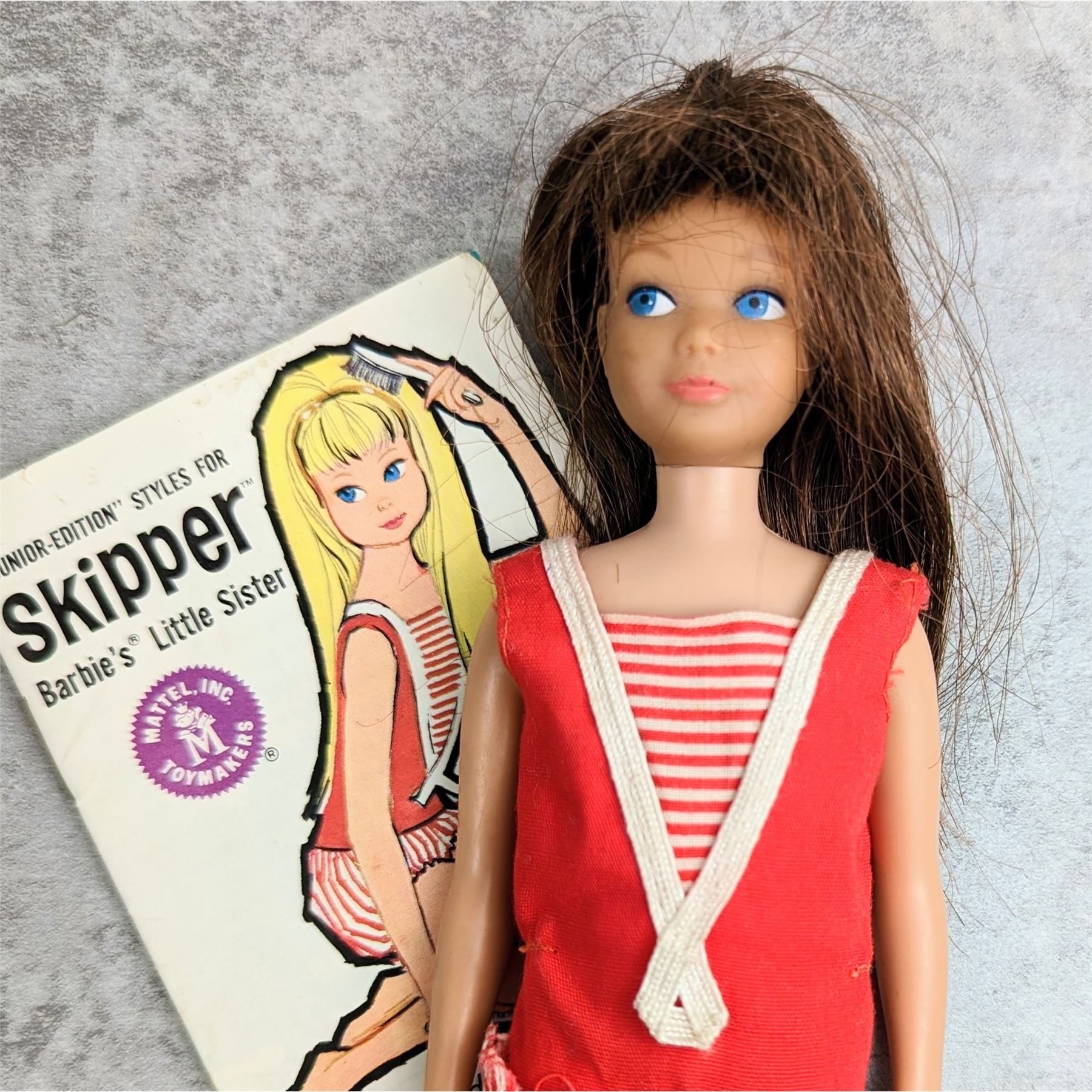 Vintage 1963 1964 Skipper Barbie Doll W Original Bathing Suit vintage-1963-1964-skipper-barbie-doll-w-original-bathing-suit
